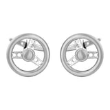 Steering Wheel Rhodium Plate Cufflinks by Dalaco