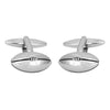 Rugby Ball Rhodium Plated Cufflinks by Dalaco