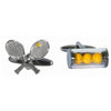 Tennis Racquet & Balls Gunmetal Plated Cufflinks by Dalaco