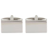 Shiny Plain Rectangle Rhodium Plated Cufflinks by Dalaco