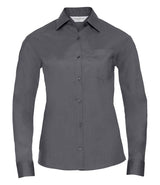 Russell Athletic Collection Ladies Long Sleeve Easy Care Poplin Shirt 934F