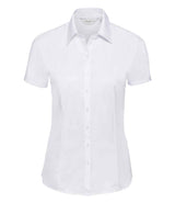 Russell Athletic Collection Ladies Short Sleeve Herringbone Shirt 963F - front view