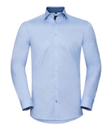 Russell Athletic Collection Long Sleeve Contrast Herringbone Shirt 964M