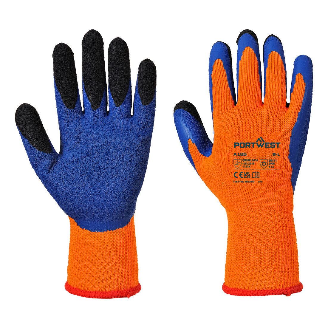 Portwest Cold 7 Latex Crinkle Finger Dipped Glove A185