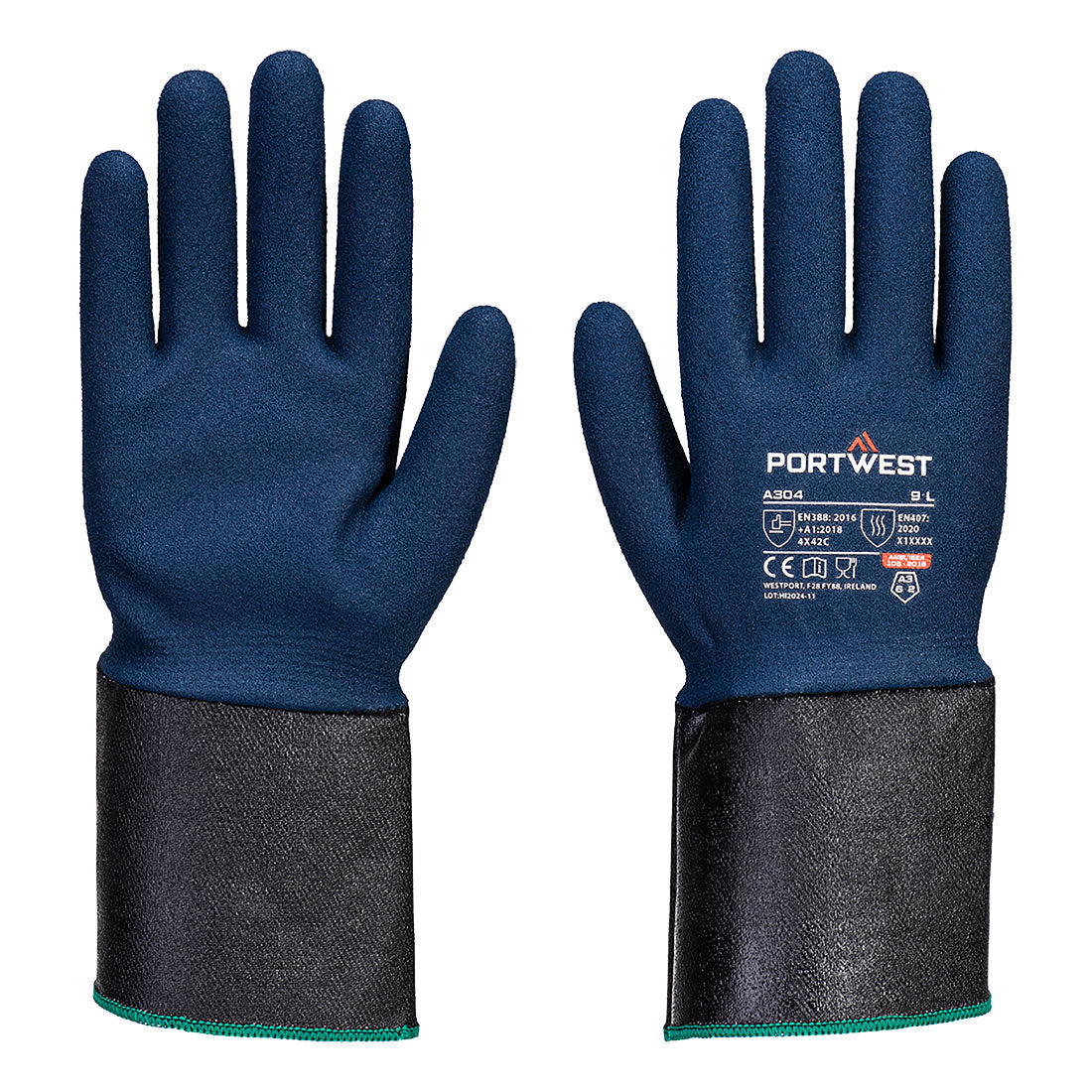 Portwest Grip C13 Nitrile Foam Extend Cuff Glove A304