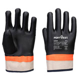 Portwest Grip PVC Sandy Double Dipped Glove A402 Black/Orange L