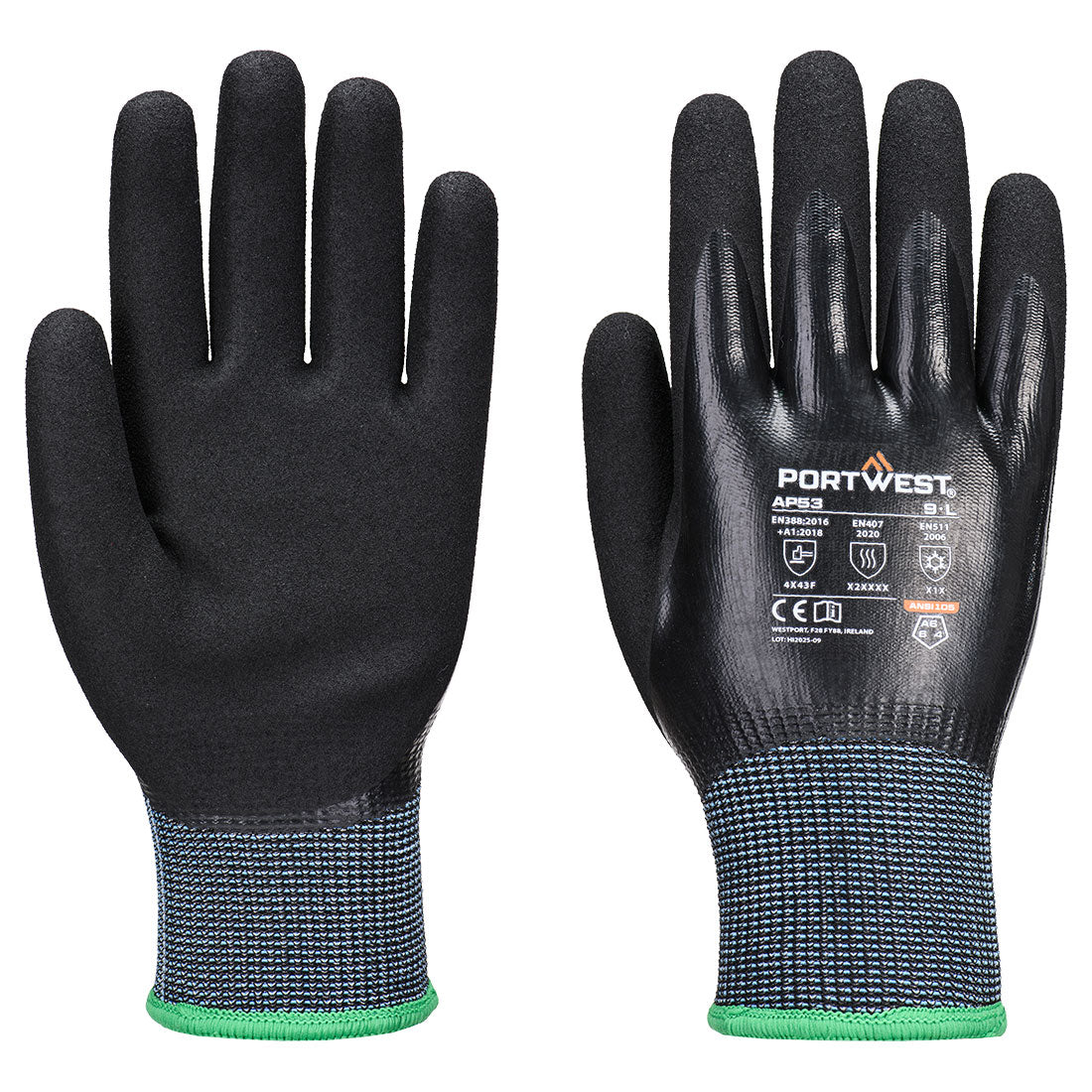 Portwest Cold F15 Nitrile Aqua Cut Glove AP53