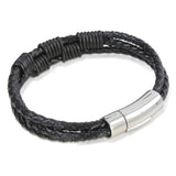Black Triple Bracelet Twisted design with Stainless Steel Clasp by Dalaco