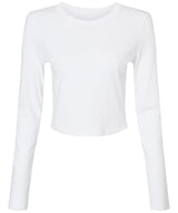 Bella+Canvas Women’s micro rib long sleeve baby t-shirt - Solid White Blend