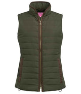 Brook Taverner Ladies Madison Quilted Gilet BK529 - Olive Green front view