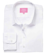Brook Taverner Ladies Albany Long Sleeve Classic Oxford Shirt BK589 - White front view