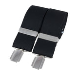 Black plain 35mm silver clip braces – British Made by Dalaco
