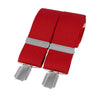 Red plain 35mm silver clip braces – British Made by Dalaco