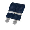 Navy Pin Dot 35mm silver clip braces by Dalaco
