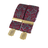 Burgundy Paisley 35mm gold clip braces by Dalaco