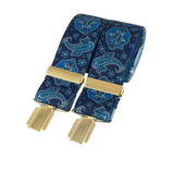 Blue paisley 35mm gold clip braces by Dalaco