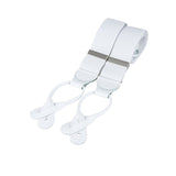 White Rolled Leather End Braces by Dalaco