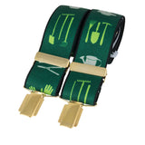 Green Gardening 35mm gold clip braces by Dalaco