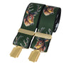 Green Stags Head 35mm gold clip braces by Dalaco