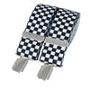 Black & White Check 35mm silver clip braces by Dalaco