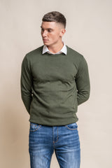 KN101 Crewneck Jumper - Olive