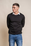 KN101 Crewneck Jumper - Black
