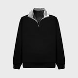 Cotton Ridge - Lunar Premium Quarter Zip Sweatshirt - Black / Grey Mist