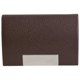 Brown Leatherette Card Case with Engraving Plate by Dalaco