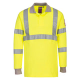Portwest Modaflame Knit Hi-Vis FR Long Sleeve Polo Shirt FR77
