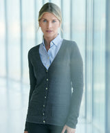 Henbury Women's v-button cardigan HB723