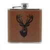 Stag Design Hip Flask – 6oz Stainless Steel by Dalaco