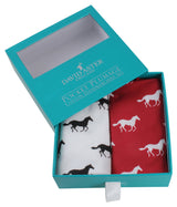 Red and White Horse Print Cotton Handkerchief Set by Dalaco