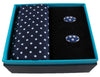 Blue & White Spots Handkerchief & Cufflink Set by Dalaco