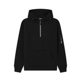 Cotton Ridge - Atlas Adults Quarter Zip Hoodie - Jet Black / Grey