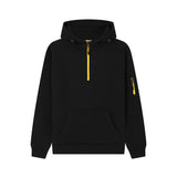 Cotton Ridge - Atlas Adults Quarter Zip Hoodie - Jet Black / Yellow