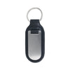 Leather Key Ring with Stainless Steel Plate Large Black by Dalaco