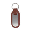 Leather Key Ring with Stainless Steel Plate Large Brown by Dalaco