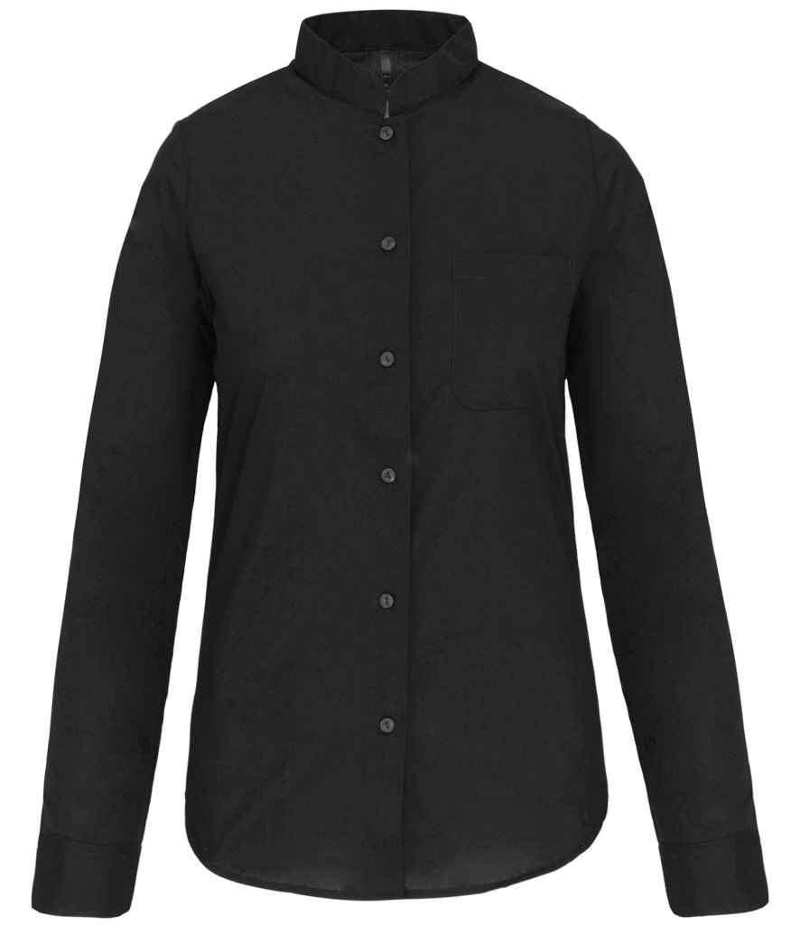 Kariban Ladies Long Sleeve Mandarin Collar Shirt KB514