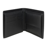 Black Leather Wallet RFID lined with ID Partition and Coin Pouch by Dalaco