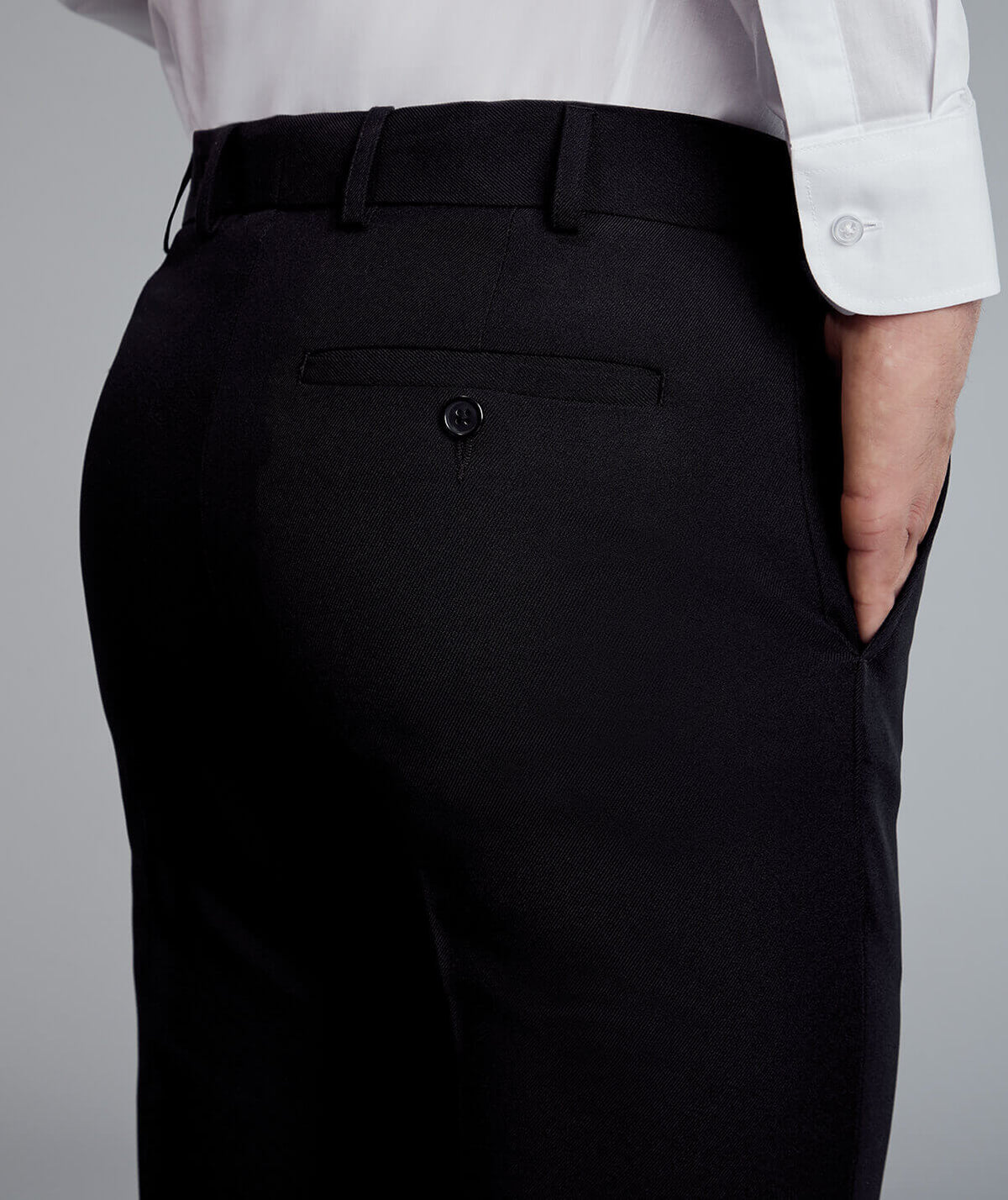 Disley Williams Men's Black Polyester Flat Front Trousers - image 2
