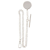 Silver plate Single Albert T Bar chain with Engravable Fob by Dalaco