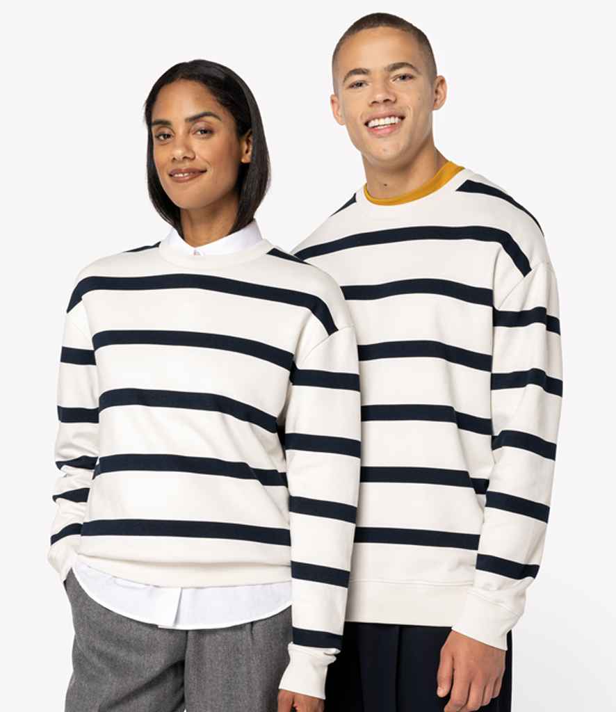 Native Spirit Unisex Striped Crew Neck Sweatshirt NS450