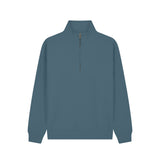 Cotton Ridge - Lunar Premium Quarter Zip Sweatshirt - Ocean Blue