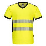 Portwest PW3 Hi-Vis V-Neck Mesh Insert T-Shirt S/S PW310