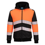 Portwest PW3 Hi-Vis Zipped Class 1 Winter Hoodie PW377