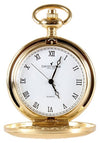 Gold Brushed Quartz Full Hunter Pocket Watch by Dalaco