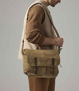 Quadra Heritage Waxed Canvas Messenger Bag QD653