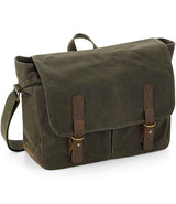 Quadra Heritage Waxed Canvas Messenger Bag QD653