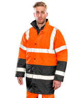 Result Motorway two-tone safety coat R452X - Fluorescent Orange/Black