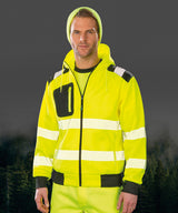 Result Recycled robust zipped safety hoodie R503X - Fluorescent Orange/Black